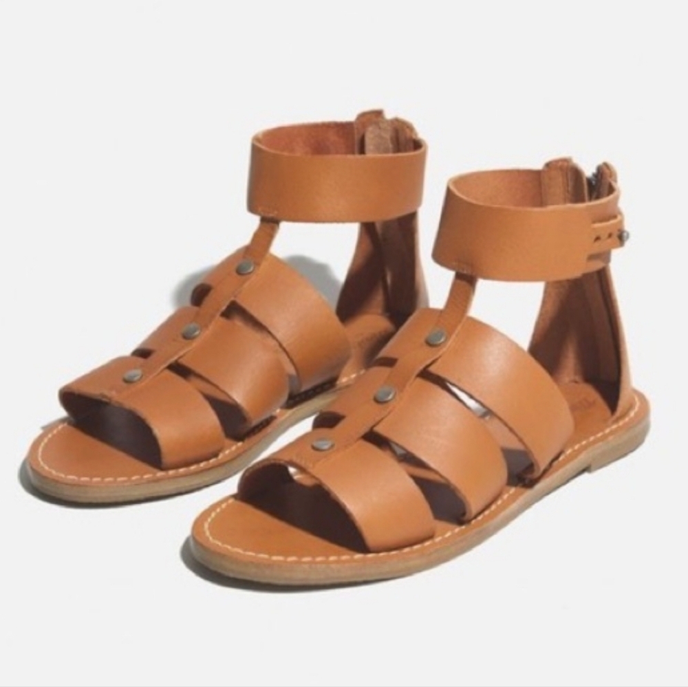 🌸 Madewell | Rowan Gladiator Brown Leather Strap Sandals 7.5